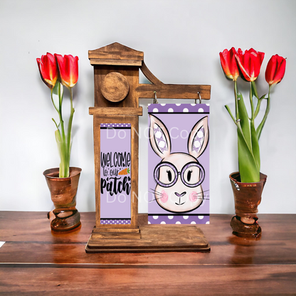 2-Piece, Customizable, Interchangeable Easter Bunny Sign Inserts, Sublimation, Digital, PNG, Design, Download
