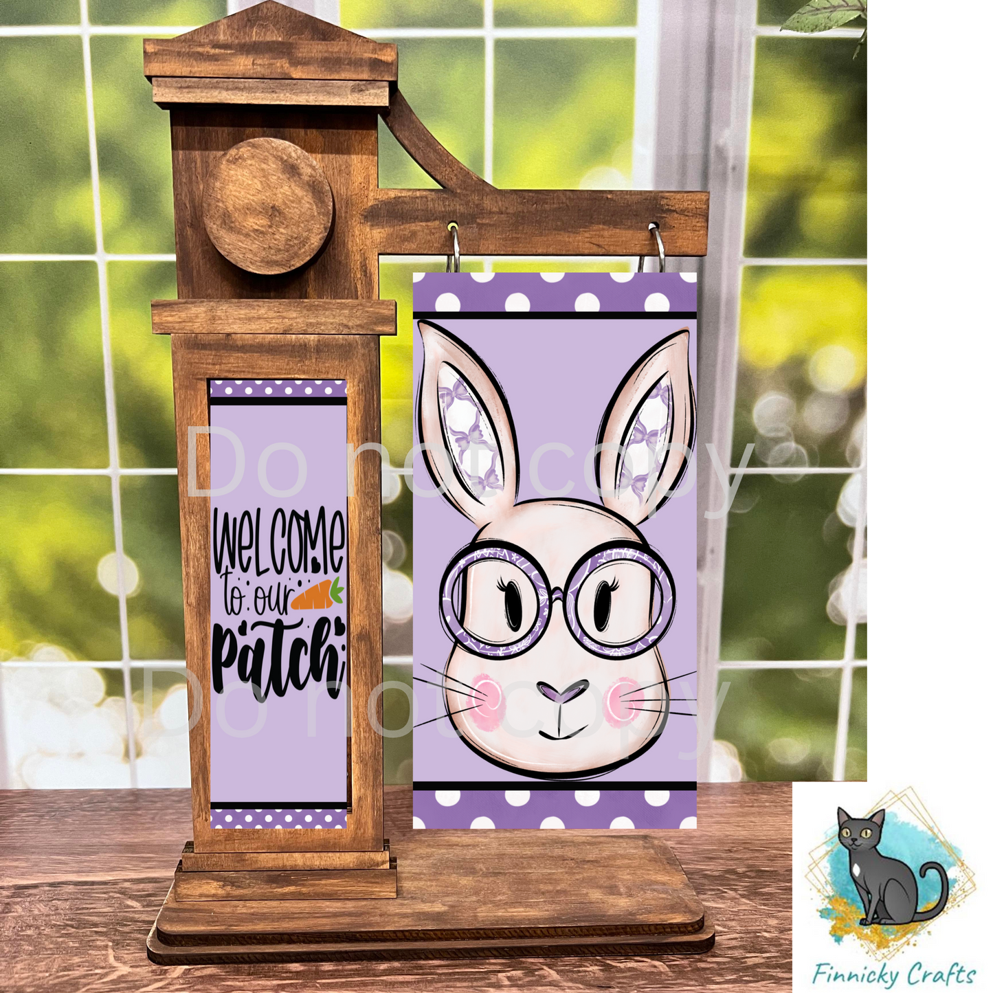 2-Piece, Customizable, Interchangeable Easter Bunny Sign Inserts, Sublimation, Digital, PNG, Design, Download