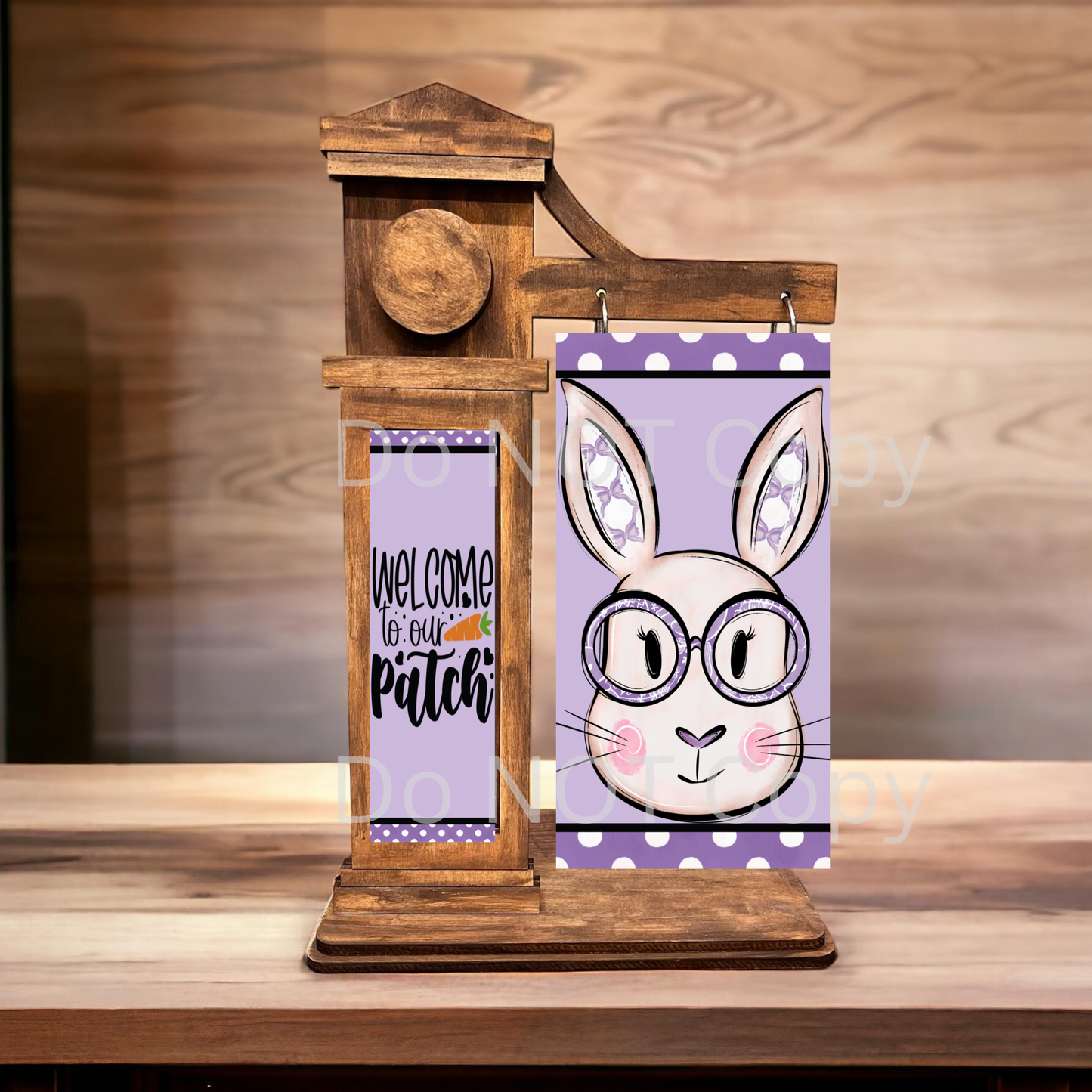 2-Piece, Customizable, Interchangeable Easter Bunny Sign Inserts, Sublimation, Digital, PNG, Design, Download
