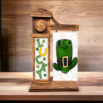 2-Piece, Customizable, Interchangeable Lucky Leprechaun Sign Inserts, Sublimation, Digital, PNG, Design, Download