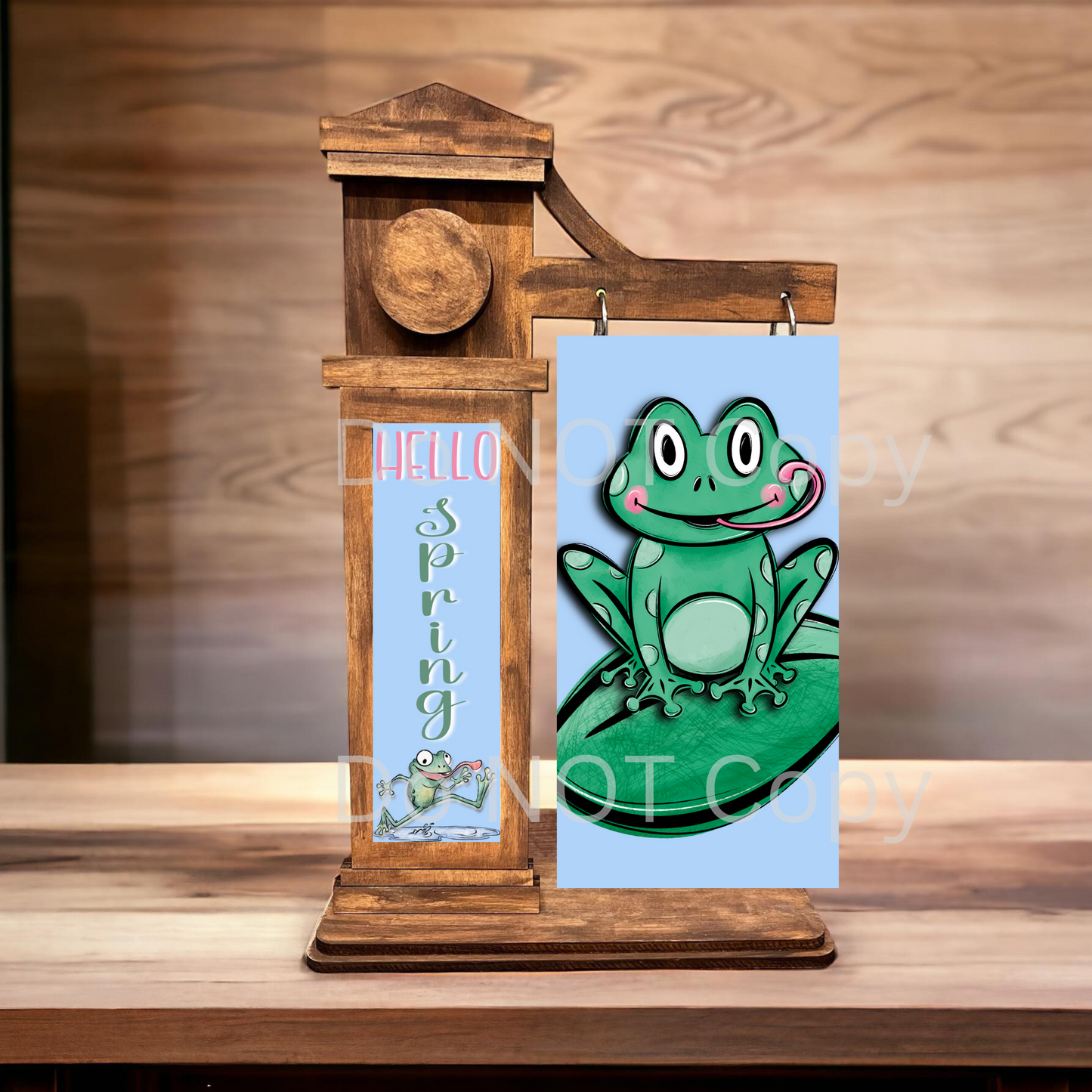 2-Piece, Interchangeable Happy Spring Frog Sign Inserts, Sublimation, Digital, PNG, Design, Download