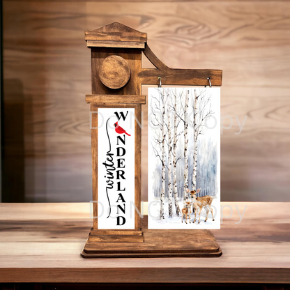 2-Piece, Interchangeable Winter Wonderland Sign Inserts, Sublimation, Digital, PNG, Design, Download