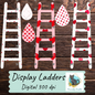 Hearts Ladders with teardrop earrings Sublimation Design png