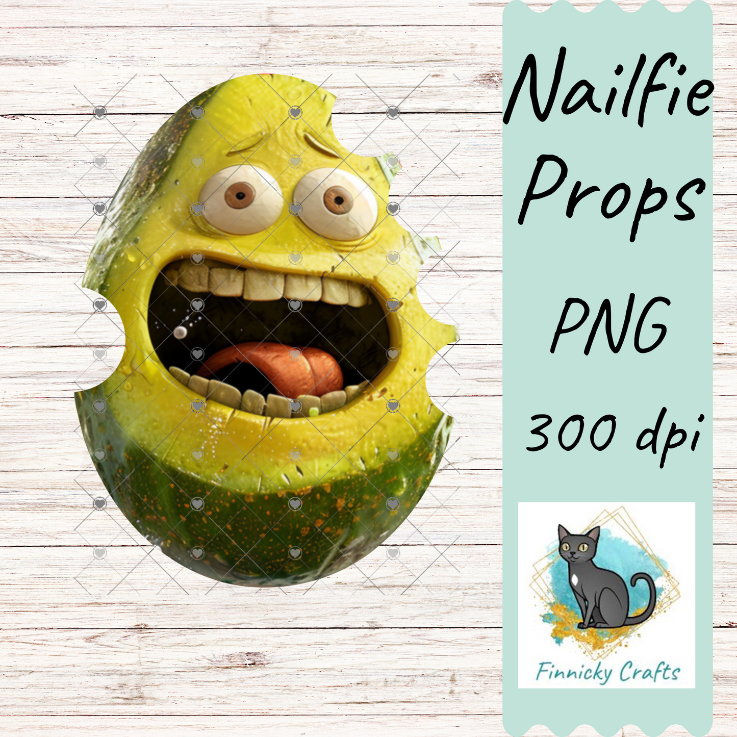 Egg-Shaped Avocado Nailfie Prop - Sublimation - Digital Design