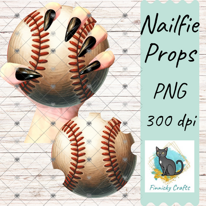 Round Shaped Baseball bundle Nailfie Prop - Sublimation - Digital Design