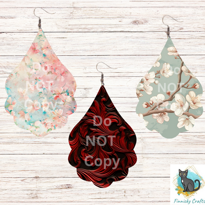 Fancy scallop Bundle, Spring, Sublimation, Digital, PNG Design, Download for Earrings