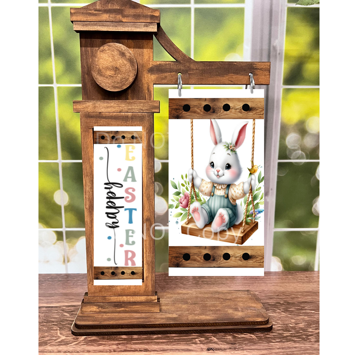 2-Piece, Customizable, Interchangeable Easter Bunny Sign Inserts, Sublimation, Digital, PNG, Design, Download