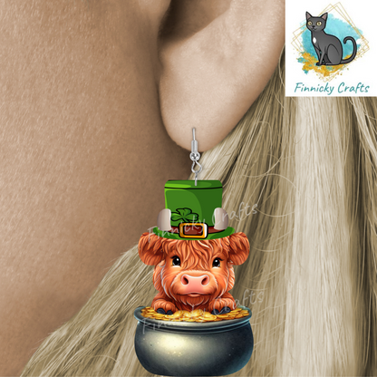 Paddy Highland Cow Tag Shape  png - Sublimation Designs Wall Hanger - Earring Png - Cow Tag Download
