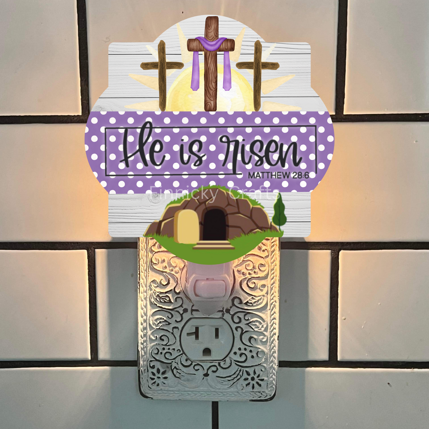 Quatrefoil Easter He is Risen Door Sign PNG Digital Download for Sublimation, Door Hanger, Earrings PNG