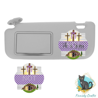 Quatrefoil Easter He is Risen Door Sign PNG Digital Download for Sublimation, Door Hanger, Earrings PNG