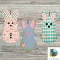 Bunny Bundle, Old Fabrics, Sublimation, Digital, PNG Design, Download for Earrings, Wall Decor, Door Hanger, Keychain