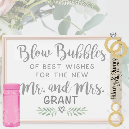 Customizeable Wedding Bubble Wand Sublimation PNG - Instant Digital Download - PNG
