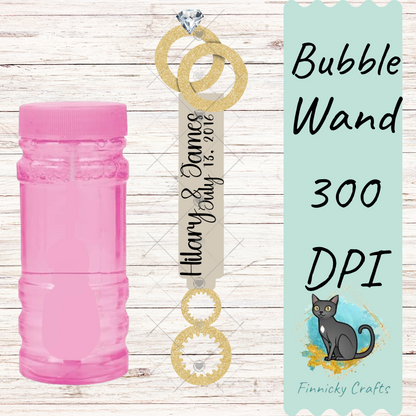 Customizeable Wedding Bubble Wand Sublimation PNG - Instant Digital Download - PNG
