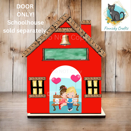 Schoolhouse Valentine’s Day Door Sign, Sublimation, Digital, PNG, Design, Download - DOOR ONLY
