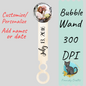 Customizeable Wedding Photo Bubble Wand Sublimation PNG - Instant Digital Download - PNG