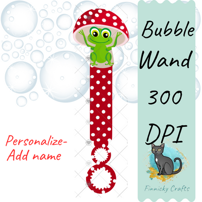 Frog Mushroom Bubble Wand Sublimation PNG - Instant Digital Download - PNG