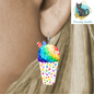 Snow Cone Earrings Bundle Sublimation, Rainbow, Digital, PNG, Design, Download