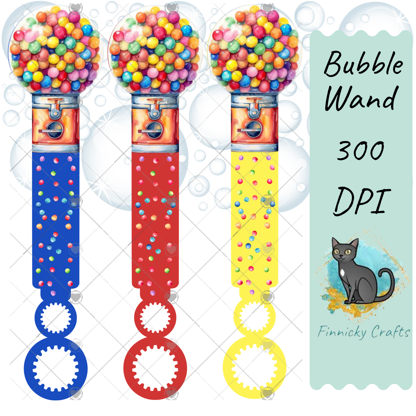 Gumball Machines Bubble Wands Sublimation PNG - Instant Digital Download - PNG