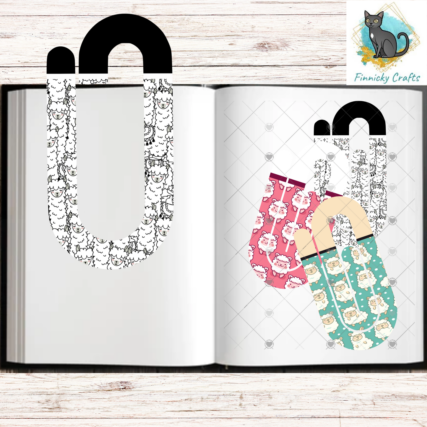 Llamas Bookmark Paperclip BUNDLE Sublimation PNG - Instant Digital Download