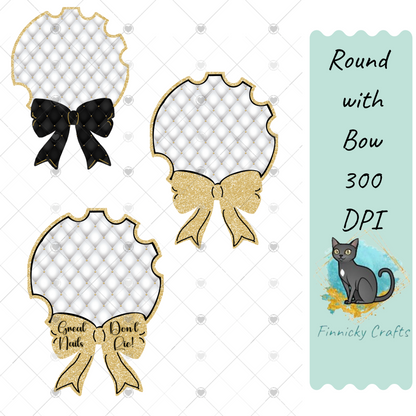 Round with Bow Quilted Nailfie Prop - Sublimation - Digital Design