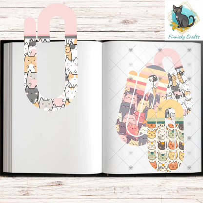Cats Bookmark Paperclip BUNDLE Sublimation PNG - Instant Digital Download