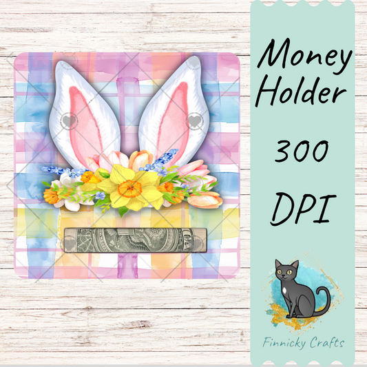 Easter Bunny Money Holder - Sublimation Digital File - Gift, ornament, decoration