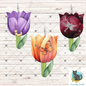 Tulips Sublimation Flower Digital Design- Bundle - Earrings - Signs - Design - keyring - badge reel - bag shirt design