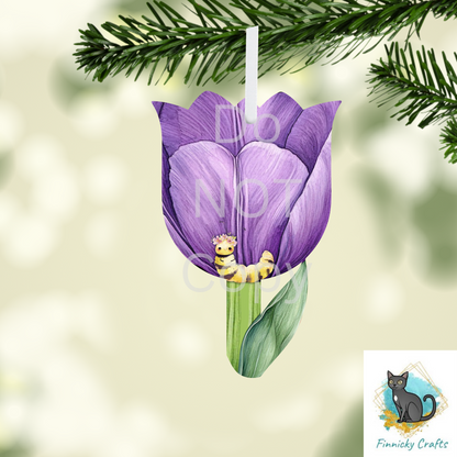 Tulips Sublimation Flower Digital Design- Bundle - Earrings - Signs - Design - keyring - badge reel - bag shirt design
