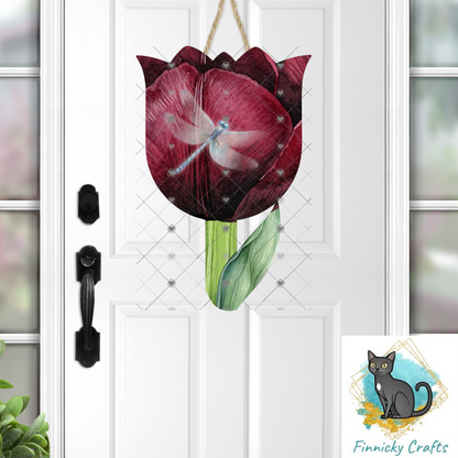 Tulips Sublimation Flower Digital Design- Bundle - Earrings - Signs - Design - keyring - badge reel - bag shirt design