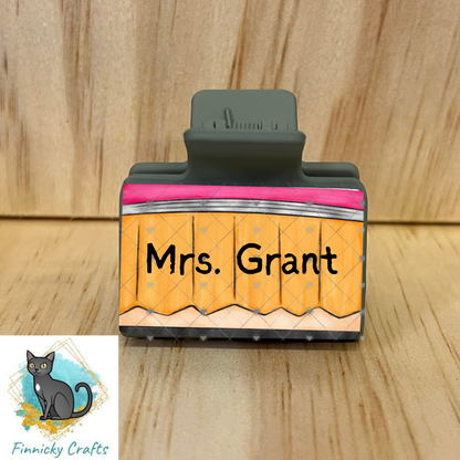 School, Teacher, Gift, Large hair clip, small hair clip sublimation, png