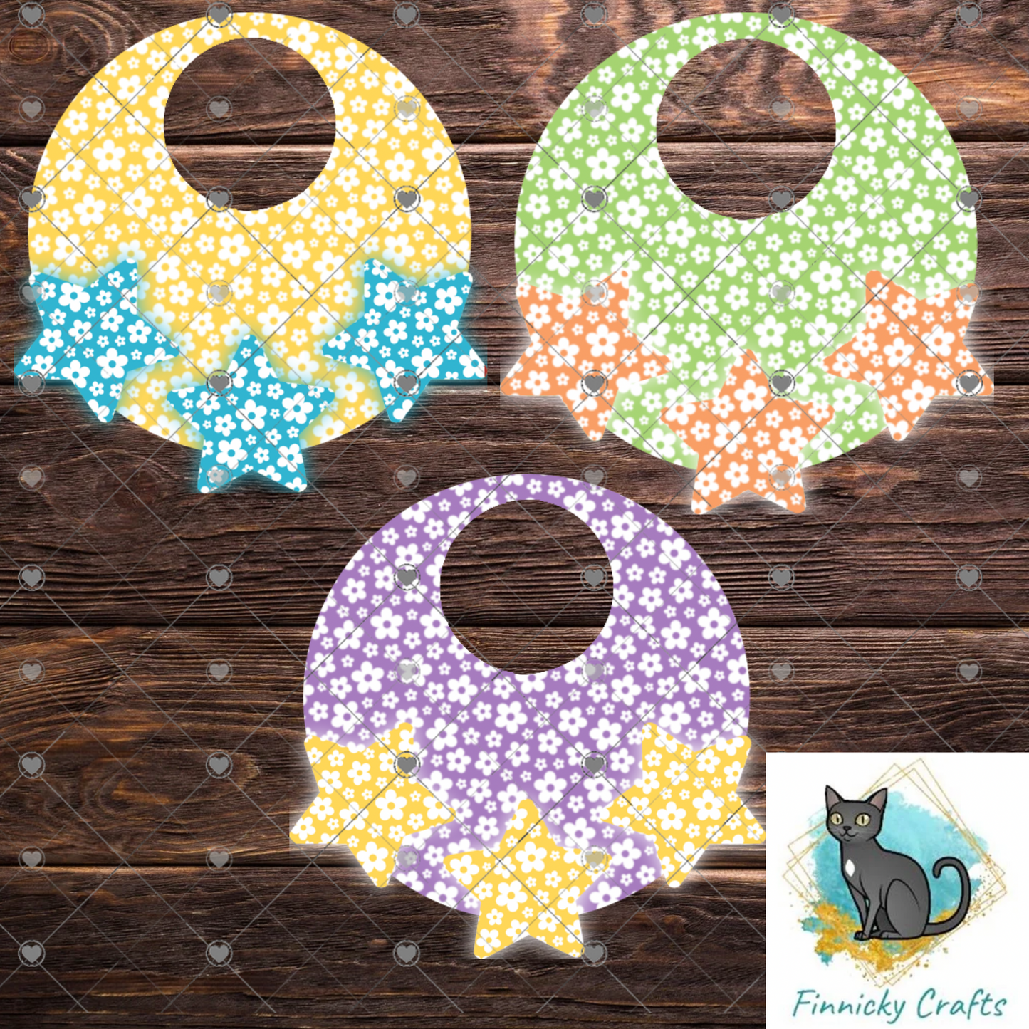 Boho Stars Earrings Bundle Sublimation, Digital, PNG, Design, Download