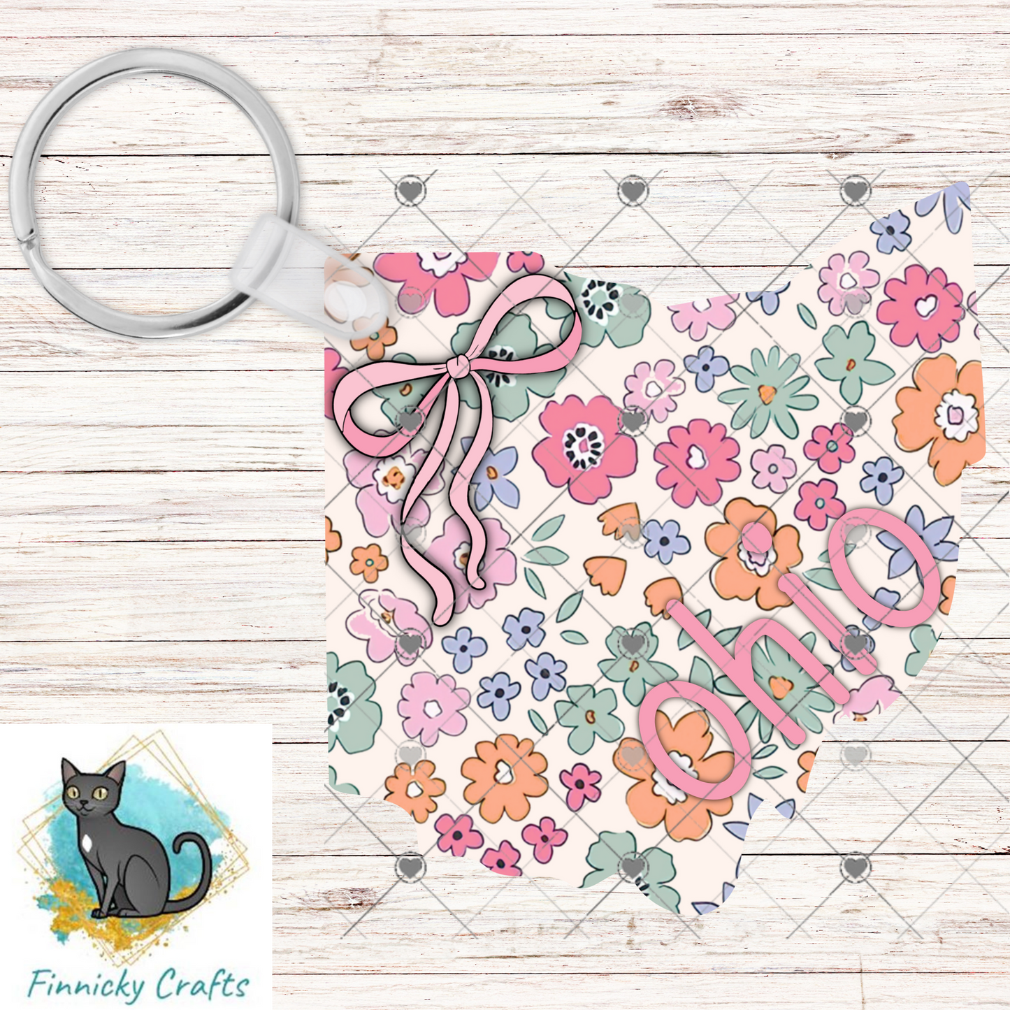 Floral Ohio State Shape, 2 versions, Sublimation, PNG, Digital Download, Door Hanger, Ornament (Copy)