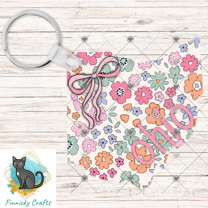 Floral Ohio State Shape, 2 versions, Sublimation, PNG, Digital Download, Door Hanger, Ornament (Copy)