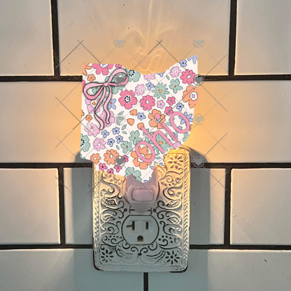 Floral Ohio State Shape, 2 versions, Sublimation, PNG, Digital Download, Door Hanger, Ornament (Copy)