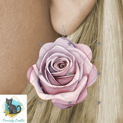 Roses Sublimation Flower Digital Design- Bundle - Earrings - Signs - Design - keyring - badge reel - bag shirt design