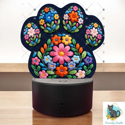 Paws for dogs-cats, Customizable (Add words, names), Light Base, Digital, Decor, suncatcher, night light