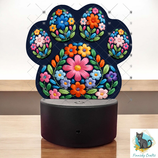 Paws for dogs-cats, Customizable (Add words, names), Light Base, Digital, Decor, suncatcher, night light