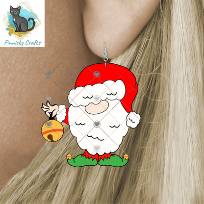 Santa Gnome holding bell Christmas Design png, ornament, sign, sweatshirt