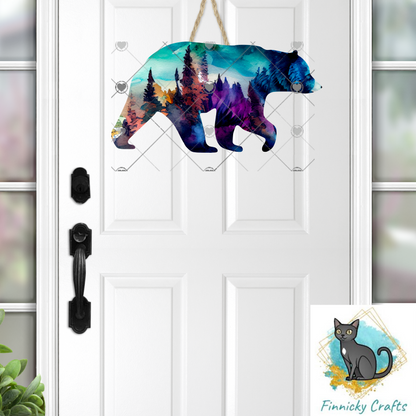 Black Bear PNG, Forest, Earrings, Key Ring, Ornament, Sublimation, Sign