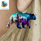 Black Bear PNG, Forest, Earrings, Key Ring, Ornament, Sublimation, Sign
