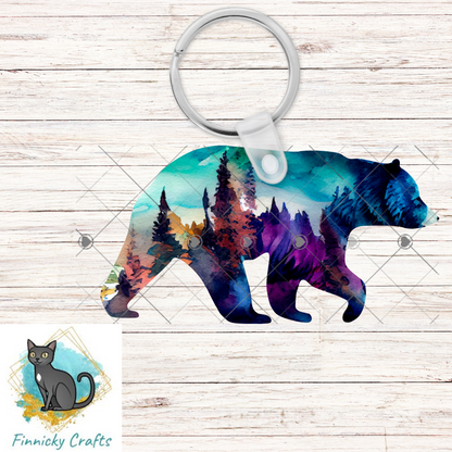 Black Bear PNG, Forest, Earrings, Key Ring, Ornament, Sublimation, Sign