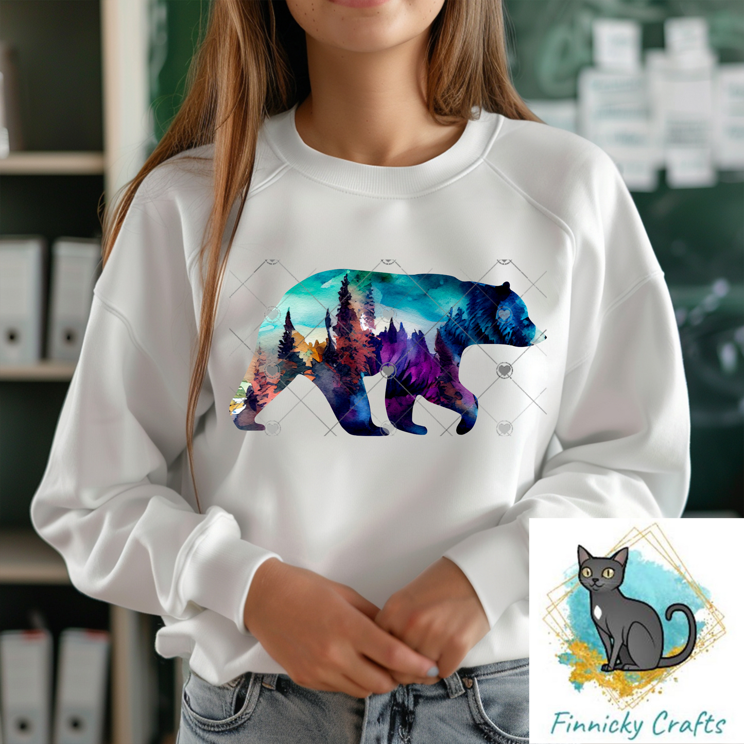 Black Bear PNG, Forest, Earrings, Key Ring, Ornament, Sublimation, Sign