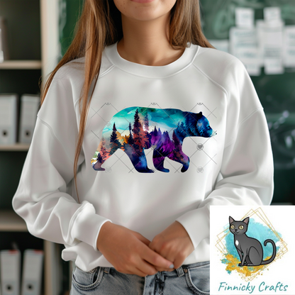 Black Bear PNG, Forest, Earrings, Key Ring, Ornament, Sublimation, Sign