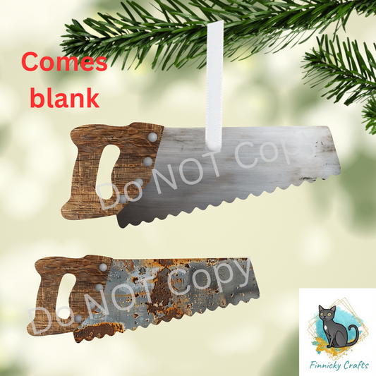 Handsaw, plain and rusry, Customizable (Add words, names), Light Base, Digital, Decor, suncatcher, night light, ornament, earrings