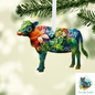 Floral Cow png - Sublimation Designs Wall Hanger - Earring Png - Cow Download - DTF