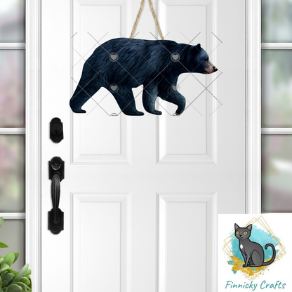 Black Bear PNG, Forest, Earrings, Key Ring, Ornament, Sublimation, Sign