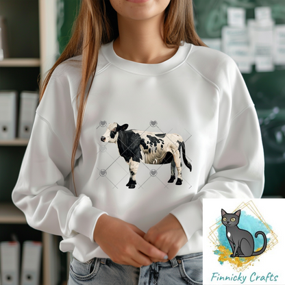 Black and White Cow png - Sublimation Designs Wall Hanger - Earring Png - Cow Download