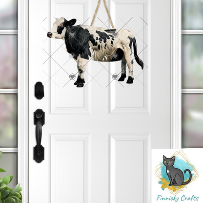 Black and White Cow png - Sublimation Designs Wall Hanger - Earring Png - Cow Download