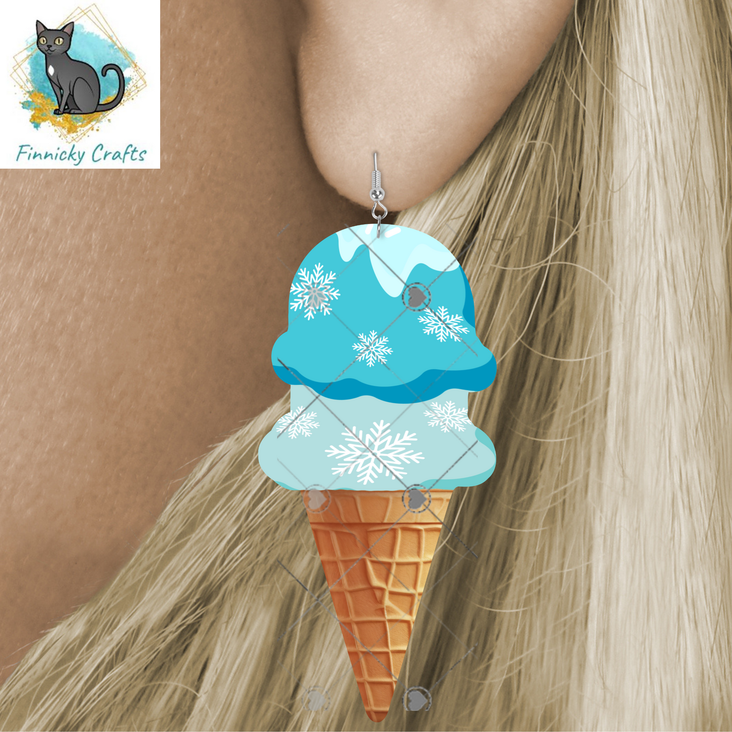 Ice Cream Cone Earrings Bundle Sublimation, Digital, PNG, Design, Download