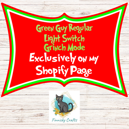 Green Guy Christmas Regular Light Switch, Single and Double Bundle, Sublimation, Decor, Sublimation, Digital, PNG, Design